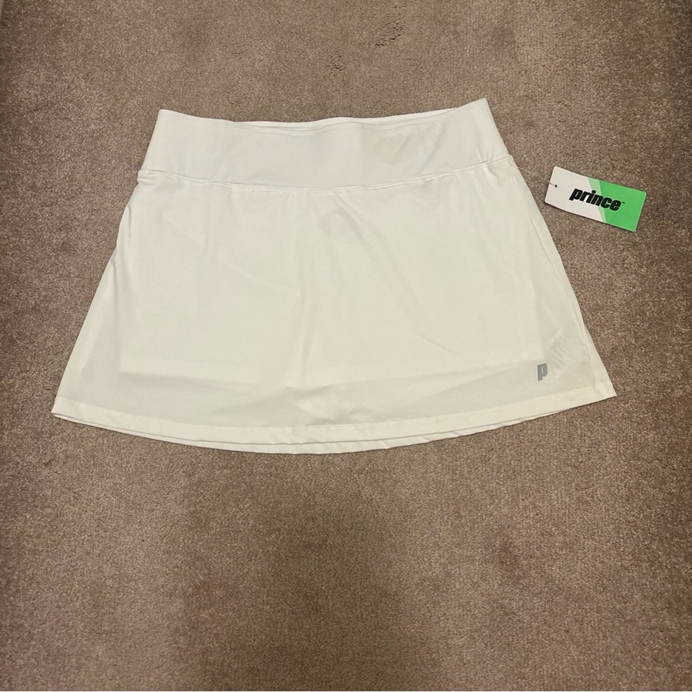 Prince Women's Tennis Size L Large Knit Skort White New NWT Retail $40